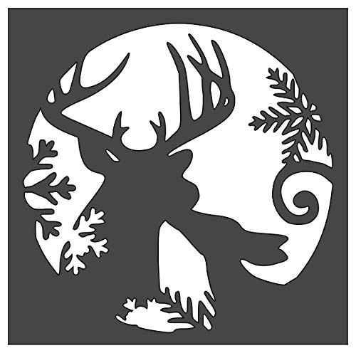 Deer Stencil 1-5.5x5.5 inch Custom Cut Reusable Stencil Drawing Template Flexible Clear Plastic Sheets 0.15mm Thick SL-432