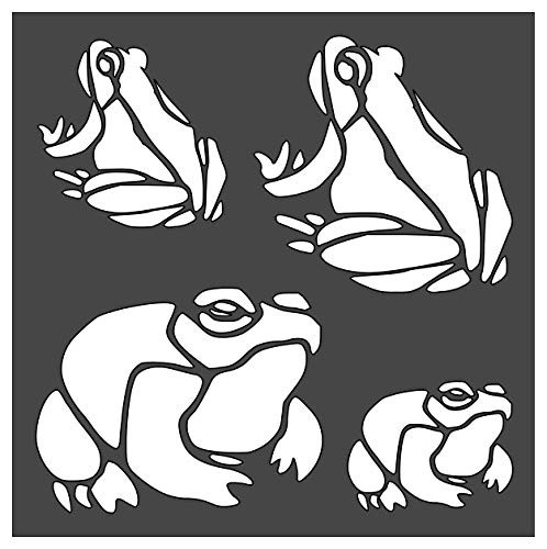 Frogs Stencil 1-5.5x5.5 inch Custom Cut Reusable Stencil Drawing Template Flexible Clear Plastic Sheets 0.15mm Thick SL-684