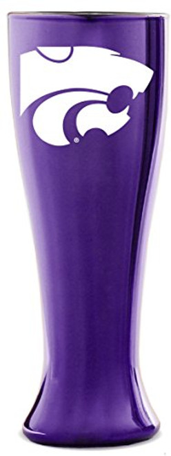 NCAA Kansas State Wild Cats 16oz Glass Glacier Pilsner with Solid Finish NCAA Kansas State Wild Cats 16oz Glass Glacier Pilsner with Solid Finish