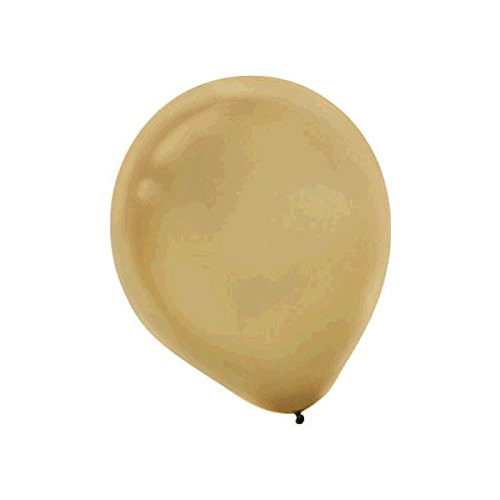 Amscan Rod Bulk Solid Color Latex Balloons, 12", Gold