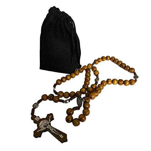 BJLA Handmade Catholic Rosary 10mm Wooden Beads with Saint Benedict Centerpiece Rosary Necklace Rosary Prayer Beads with Complimentary Velvet Pouch Rosary for Car Rosary Men and Women Catholic Rosary BJLA Handmade Catholic Rosary 10mm Wooden Beads with Saint Benedict Centerpiece Rosary Necklace Rosary Prayer Beads with Complimentary Velvet Pouch Rosary for Car Rosary Men and Women Catholic Rosary