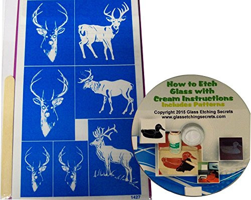 Deer-Buck Animal Glass Etching Stencils, Self-Stick plus  How to Etch CD with Patterns