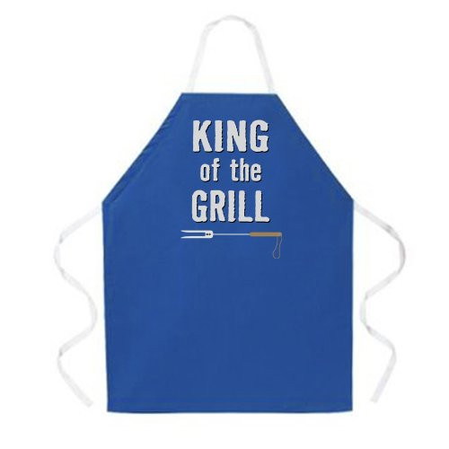 Attitude Aprons Fully Adjustable "King of the Grill" Apron, Dark Blue