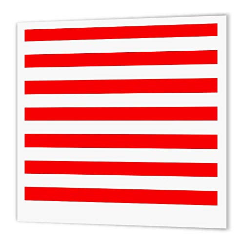 3dRose ht_24692_1 Red and White Stripes-Iron on Heat Transfer Paper for White Material, 8 by 8-Inch