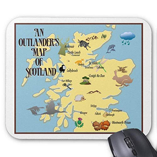 BGLKCS Outlander Map of Scotland Mouse Pad 11.8x9.8 inches Game Mouse Pad