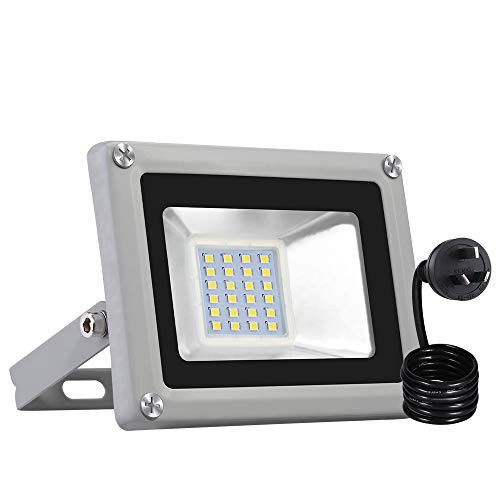 CHUNNUAN LED Flood Light,20W,2000LUMEN?6000-6500K Cold White, Waterproof, IP65, Instant On, CE and ROHS Certified?US 3-Plug Outdoor Security Lights Super Bright Floodlight