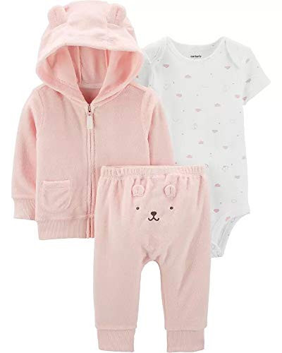 Carter's Baby Boys' 3 Piece Terry Cardigan Set Baby - Pink Terry - 9M
