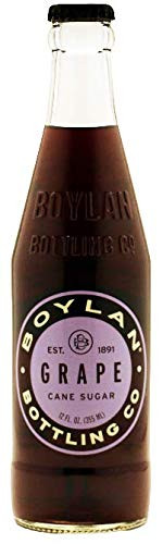 Boylan Bottling Pure Cane Sugar Soda Pop, Grape, 12 oz Glass Bottles Pack of 6