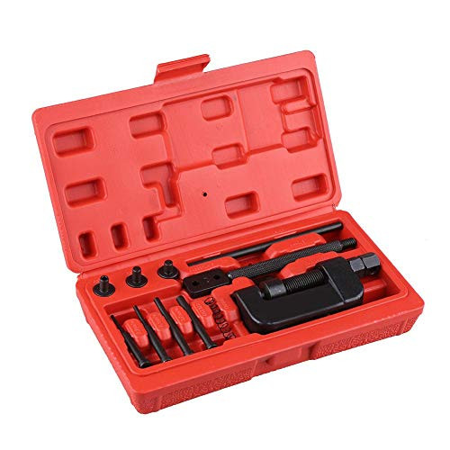 Chain Breaker, 13Pcs Universal Chain Rivet Tool Chain Splitter Link Rivet Cutter Riveting Repair Tool Set with Carry Case for Bike Motorcycle ATV and Dirt-Bike