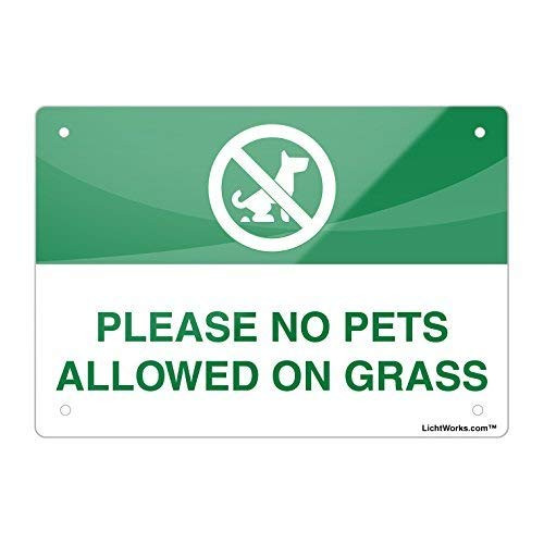 Dog Poop Aluminum Metal Sign Please No Pets Allowed On Grass, 8inch  X 12inch  inch Inches Designed Leiacikl22