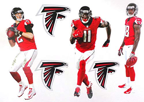 Falcons Mini FATHEAD Graphics Team Set Official NFL Vinyl Graphics - MATT Ryan, Julio Jones, Calvin Ridley - Each Player 7inch  INCHES Tall