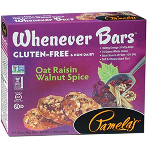 Pamela's Products, Whenever Bars, Oat Raisin Walnut Spice, 5 Bars, 1.41 oz 40 g Each Pamela's Products, Whenever Bars, Oat Raisin Walnut Spice, 5 Bars, 1.41 oz 40 g Each - 2pcs