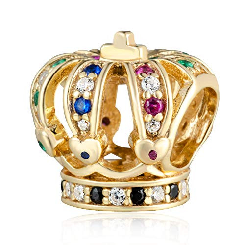 Golden Crown Pendant Charm 925 Sterling Silver Beads Fit European Bracelet Color Golden Crown Pendant Charm 925 Sterling Silver Beads Fit European Bracelet Color