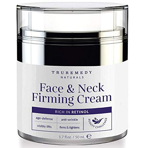 Neck Firming Cream  Moisturizer Retinol Cream For Face, Decollete  and  Chest - Collagen Peptides, Hyaluronic Acid  and  Vitamin C for Turkey Neck Tightener, Fine Lines, Wrinkles, Loose  and  Sagging - 1.7 Oz