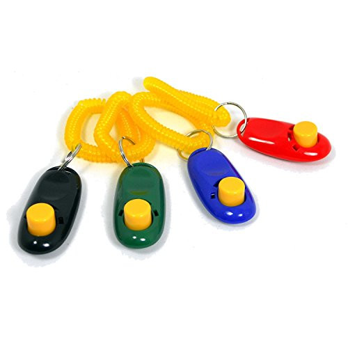 BeauteCa Set of 4 Big Button clickers with Wrist Bands for Clicker Training - Click and Train Dog, cat, Horse, Pets for Fast Effective Results