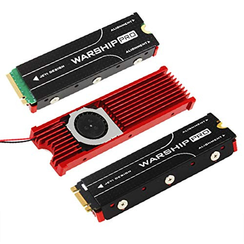 JEYI Cooling Warship Fan NVME NGFF M.2 Heatsink 2280 ssd Metal Sheet Thermal Conductivity Silicon Wafer Cooling Fan Heatsink Red