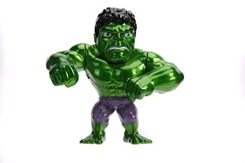 Jada Toys Metalfigs Marvel Avengers Hulk, 4inch Die-Cast Collectible Figure, 100 percent Diecast Metal, Metallic Green Jada Toys Metalfigs Marvel Avengers Hulk, 4inch Die-Cast Collectible Figure, 100 percent Diecast Metal, Metallic Green