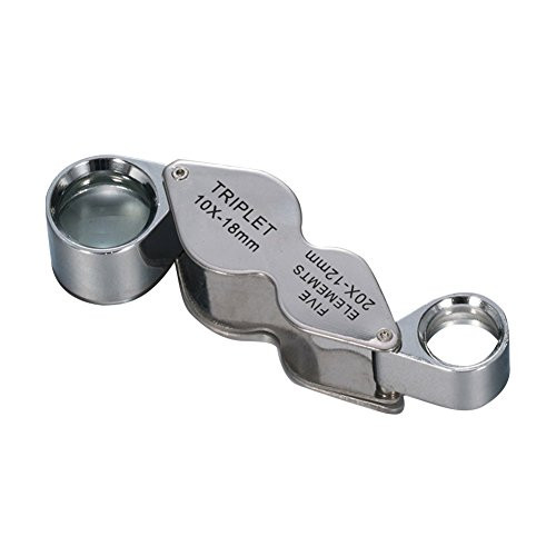 Aneil Magnifier Magnifying Glass High-Definition High Power 10 Times 20 Times Optical Glass Lens Jewelry Identification