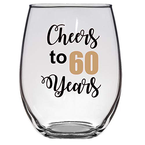 Cheers to 60 Years 21 Oz Wine glass, 60th Birthday