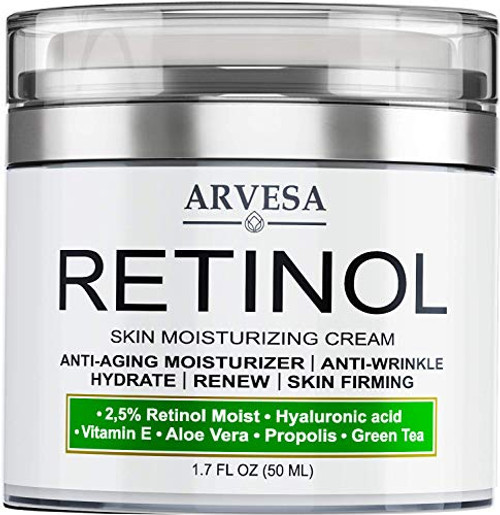 Anti Aging Retinol Moisturizer Cream for Face, Neck  and  Decollete - Made in Usa - Wrinkle Cream for Women and Men with Hyaluronic Acid and Active Retinol 2.5 percent - Day and Night - Results in 4 Weeks Anti Aging Retinol Moisturizer Cream for Face, Neck  and  Decollete - Made in Usa - Wrinkle Cream for Women and Men with Hyaluronic Acid and Active Retinol 2.5 percent - Day and Night - Results in 4 Weeks