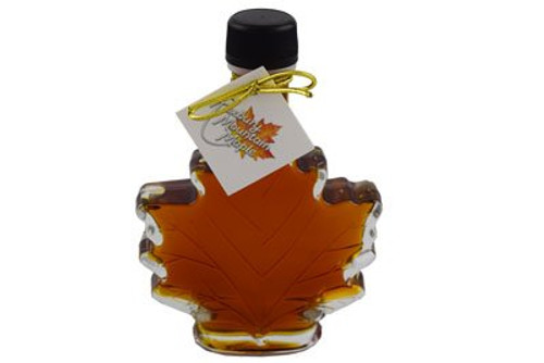 Organic Maple Syrup in Glass Maple Leaf, Roxbury Mountain Maple, 100 Milliliter Organic Maple Syrup in Glass Maple Leaf, Roxbury Mountain Maple, 100 Milliliter