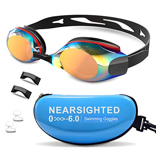 DEFUNX Shortsighted Swimming Goggles,Polarized Swim Goggles Myopia Anti-Fog No Leaking