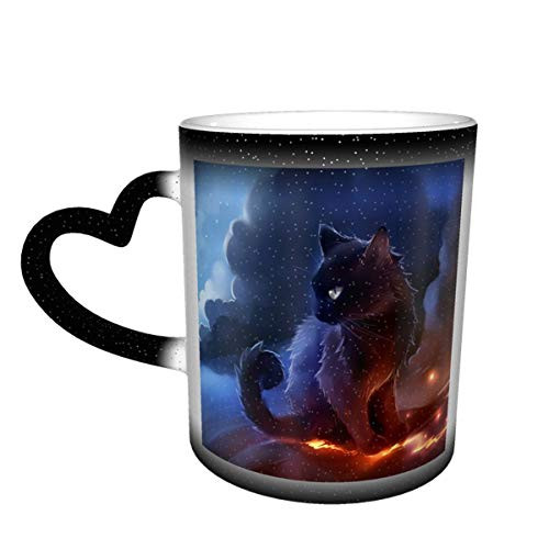 Custom Color Changing Mug Cute Cat Magic Heat Sensitive Mug with Gift Box for Christmas Birthday Office Ceramic Coffee Mug Novelty Idea Gift 12 Oz