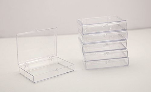 Clear Hinged Plastic Trading Card Storage Box 3 1/2inch  L x 2 9/16inch  W x 5/8inch  H - 10 Pieces Per Pack