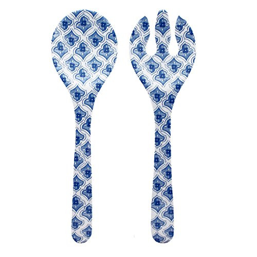 Le Cadeaux Moroccan Blue Melamine Salad Servers Le Cadeaux Moroccan Blue Melamine Salad Servers