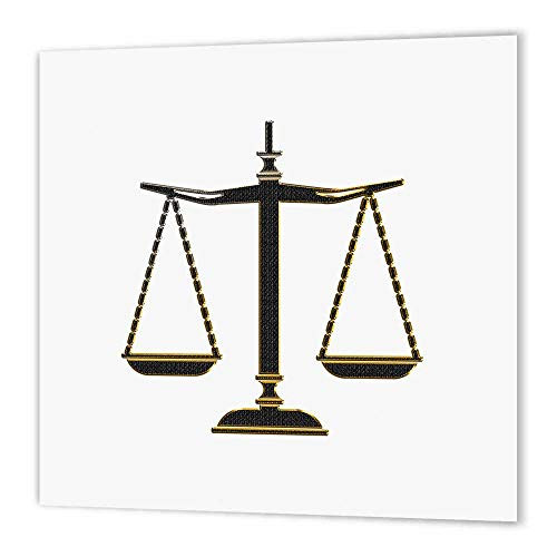3dRose ht_165572_2 Elegant Black-Gold Scales of Justice-Iron on Heat Transfer Paper for White Material, 6 by 6-Inch