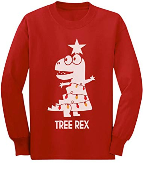 Tree Rex Cute Funny T-Rex Dinosaur Christmas Toddler Kids Long Sleeve T-Shirt 5/6 Red Tree Rex Cute Funny T-Rex Dinosaur Christmas Toddler Kids Long Sleeve T-Shirt 5/6 Red