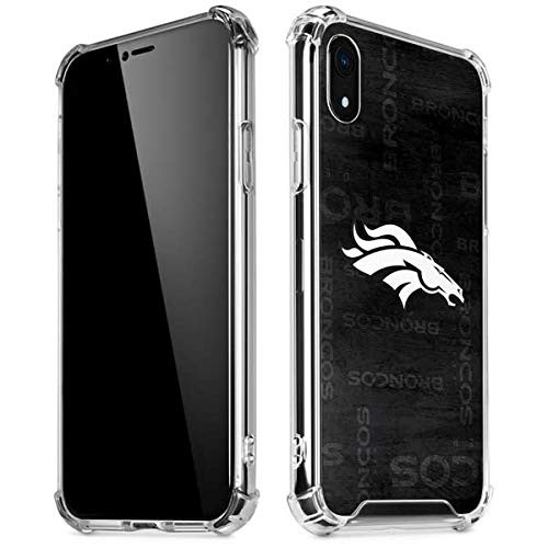 Skinit Clear Phone Case Compatible with iPhone XR - Officially Licensed NFL Denver Broncos Black  and  White Design