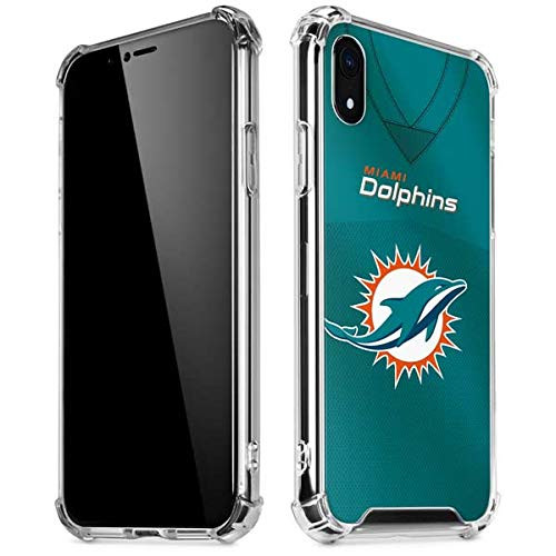 Skinit Clear Phone Case Compatible with iPhone XR - Officially Licensed NFL Miami Dolphins Team Jersey Design