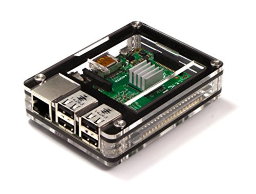 Zebra Black Ice Case for Raspberry Pi 3, Pi 2 and Pi Bplus  with heatsinks ~ C4Labs