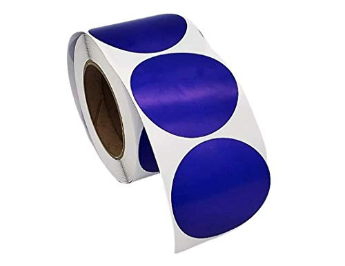 3inch  QSRProducts Permanent Color Code Dot Stickers 500 Labels Dark Blue - 3 Inch Round Coding Labels