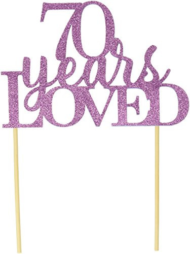 All About Details Purple 70-Years-Loved Cake Topper