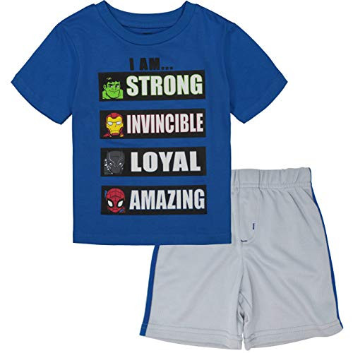 Marvel Avengers Toddler Boys T-Shirt Shorts Set Mesh Athletic 5T