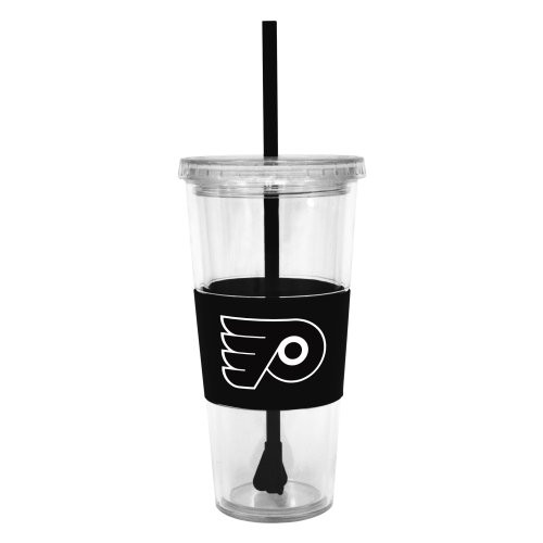 NHL Philadelphia Flyers Insulated Tumbler with Rubber Sleeve and Stir Straw, 22-ounce NHL Philadelphia Flyers Insulated Tumbler with Rubber Sleeve and Stir Straw, 22-ounce