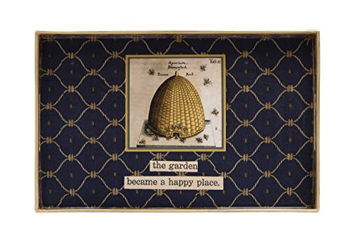 Creative Co-op Decorative Plastic Bee Skep Tray with Handle