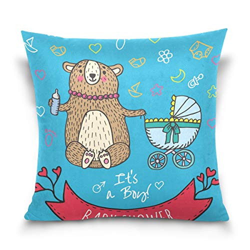 Pillow Cover Brown Bear Pillow Case Decorative Square Cushion Covers Throw Pillowcase for Bedroom Living Room Sofa Party 20inch  x 20inch