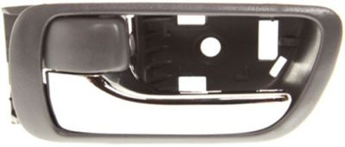 OE Replacement Front or Rear Driver Side Gray Bezel with Chrome Lever Interior Door Handle with Door Lock Button for Toyota - T462168
