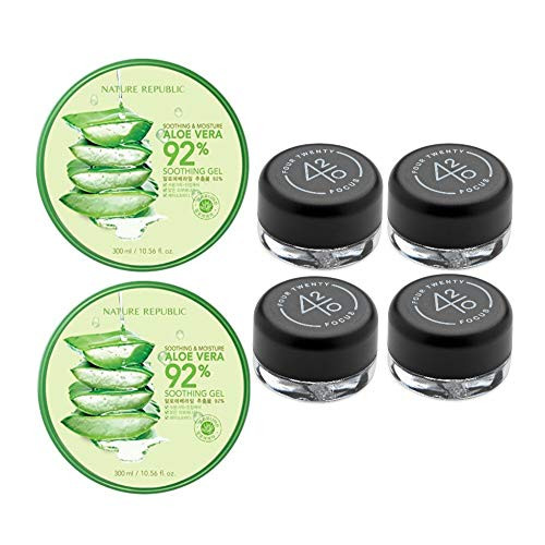 Nature Republic Soothing and Moisture Aloe Vera 92 percent Soothing Gel with Glass Concentrate Container 5ml Bundle Pack 6 Items Nature Republic Soothing and Moisture Aloe Vera 92 percent Soothing Gel with Glass Concentrate Container 5ml Bundle Pack 6 Items
