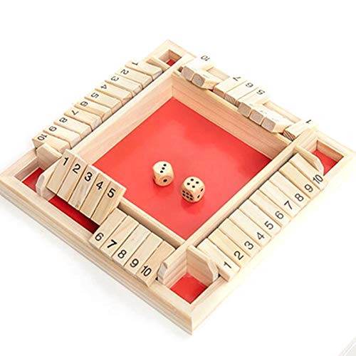 N/V 1-4 Players Shut The Box Dice Game Board Game Educational Interesting Toy Dice Game Educational Toy Children's Parent-Child Board Game Bar Party Leisure Gambling Game