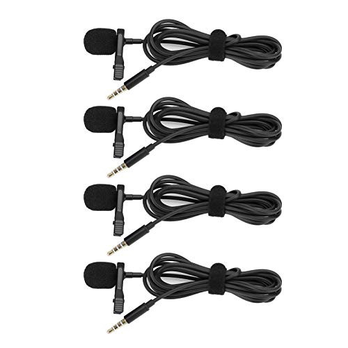 Liyeehao Mini Clip On Mic, Lavalier Lapel Microphone, Clip?on Microphone, Phone Microphone, 3.5mm Interface for Office School3.5mm Interface