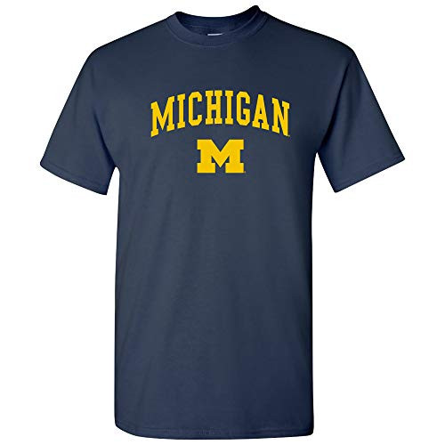 AS03 - Michigan Wolverines Arch Logo T-Shirt - Large - Navy