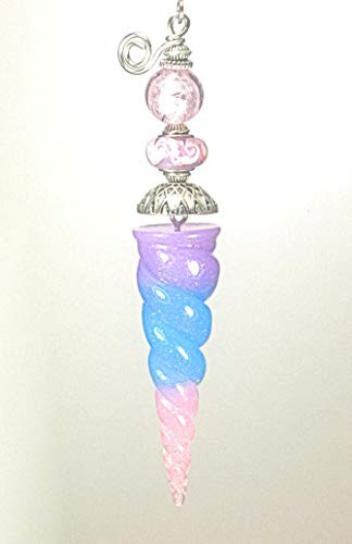 My Pretty Purple and Pink Unicorn Rainbow Horn with Pink Glass Ceiling Fan Pull