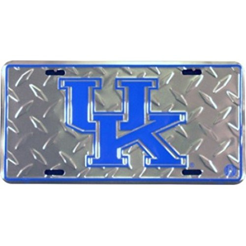Kentucky Wildcats~University of Kentucky UK Logo Diamond Cut Metal License Plate Car Tag
