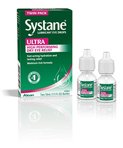 Systane Ultra Lubricant Eye Drops, Twin Pack, 10-mL Each,packaging may vary