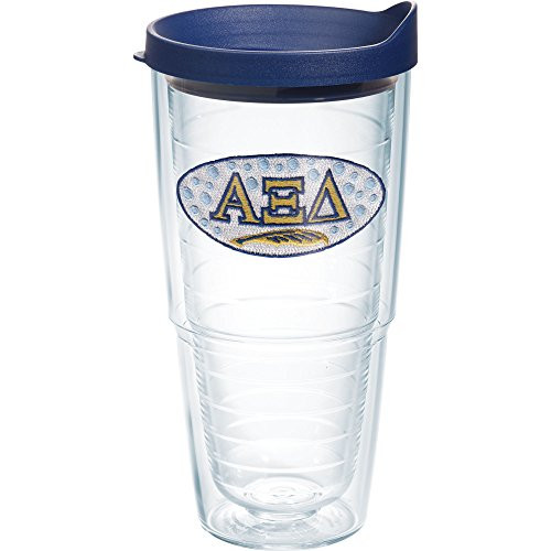 Tervis 1076208 Sorority - Alpha Xi Delta Tumbler with Emblem and Navy Lid 24oz, Clear