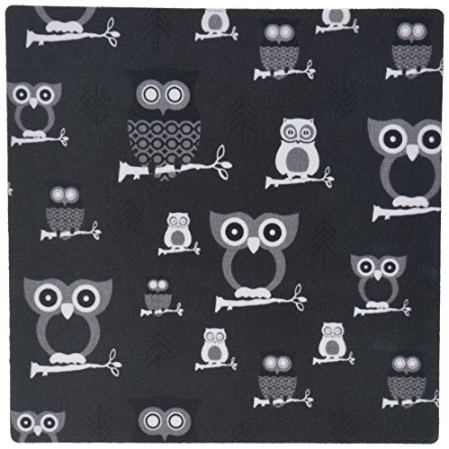 3dRose LLC 8 x 8 x 0.25 Inches Mouse Pad, Cute Gray N White Owls (mp_101713_1)